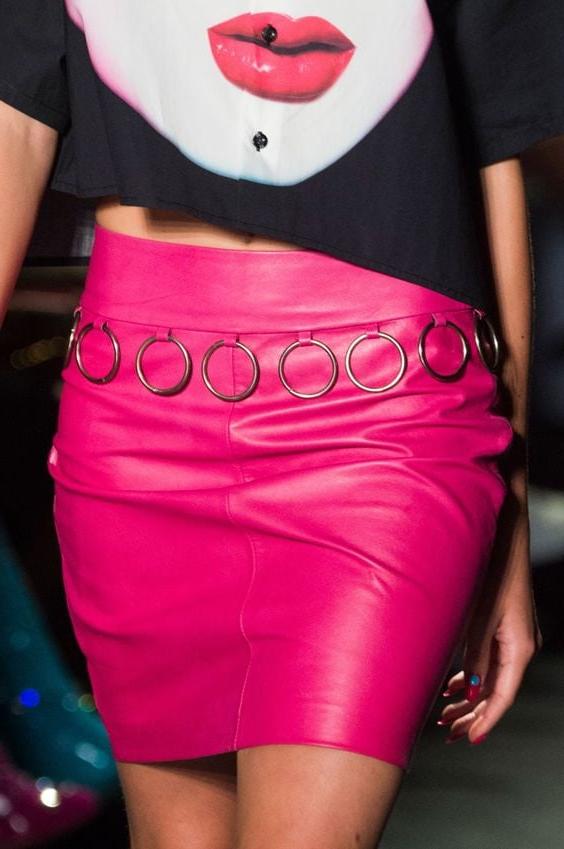 18P Pink Leather Skirt 2 - by Redbull18