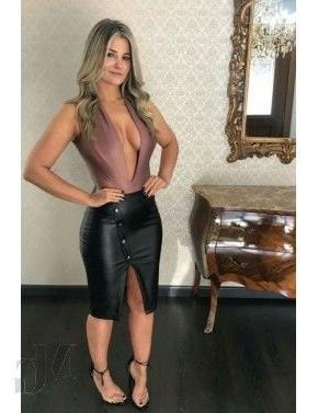 25P Black Leather Skirt 5 - by Redbull18