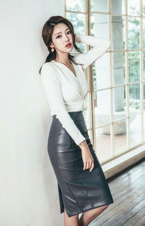 14P Grey Leather Skirt 3 - by Redbull18