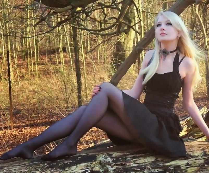 24P black stockings nylon pantyhose sexy legs 14