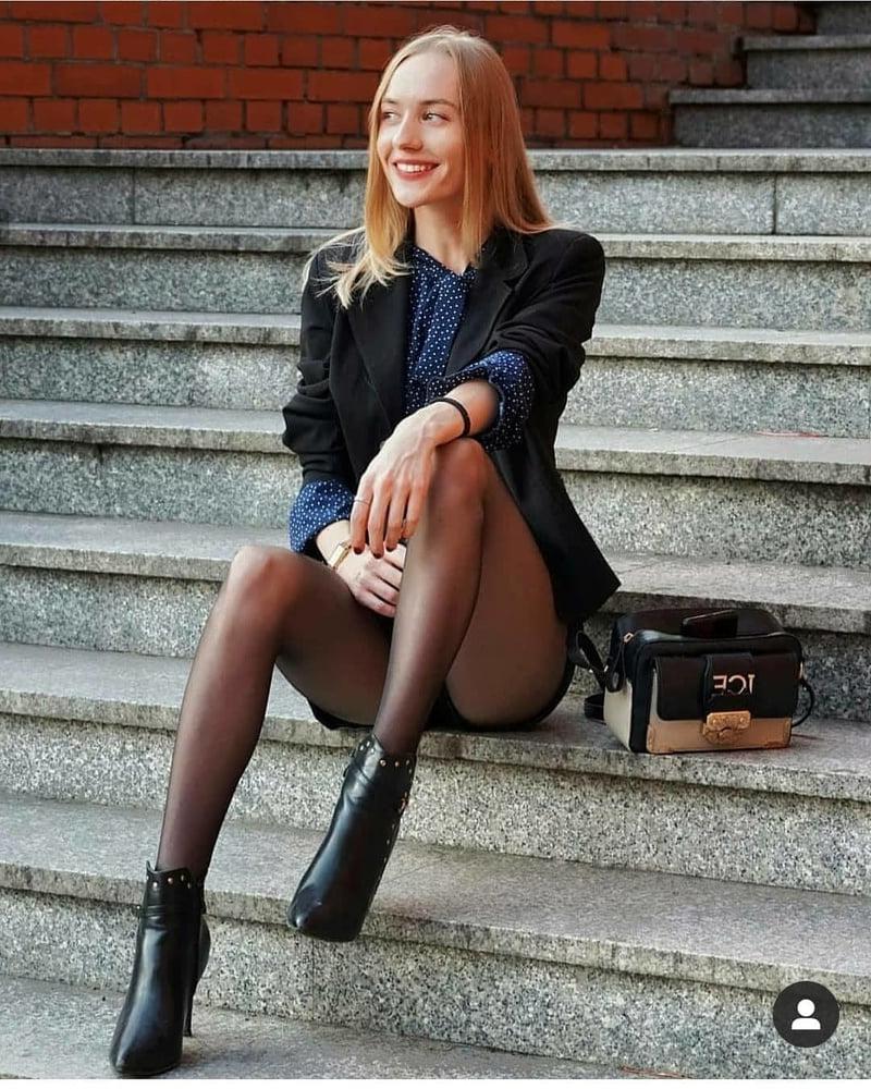 25P black stockings nylon pantyhose sexy legs 13