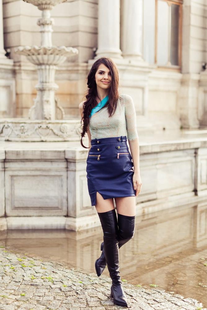 25P Blue Leather Skirt 3 - by Redbull18
