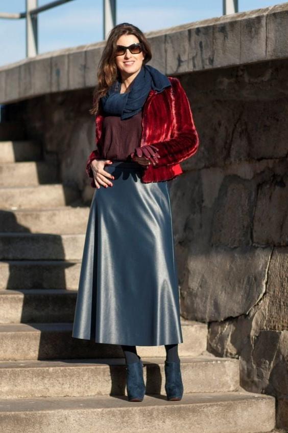 25P Blue Leather Skirt 3 - by Redbull18