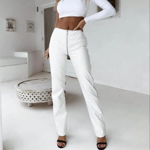 22P White Leather Pants 3 - by Redbull18