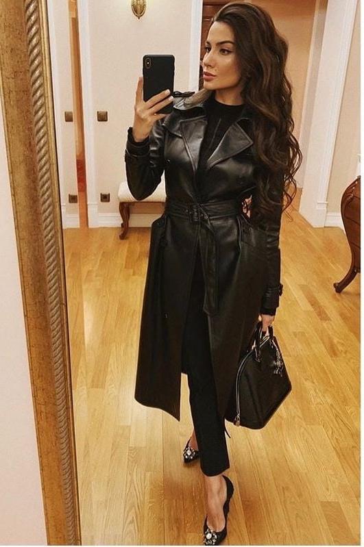 25P Black Leather Coat 6 - by Redbull18