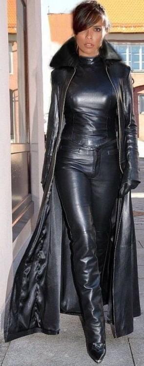 25P Black Leather Coat 5 - by Redbull18
