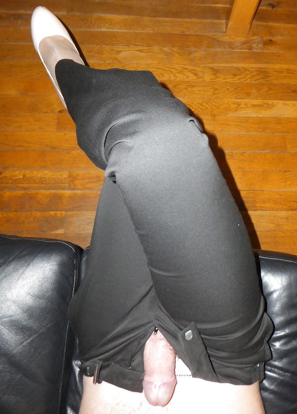 12P Me wearing my girlfriend's tight pants and high heels