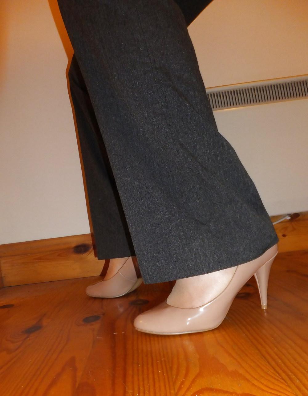 12P Me wearing my girlfriend's tight pants and high heels