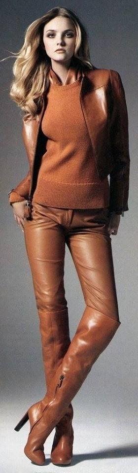 25P Brown Leather Pants 3 - by Redbull18