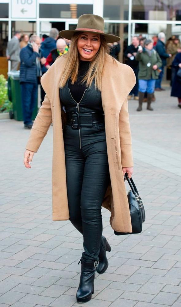 11P Carol Vorderman Leather Jumpsuit