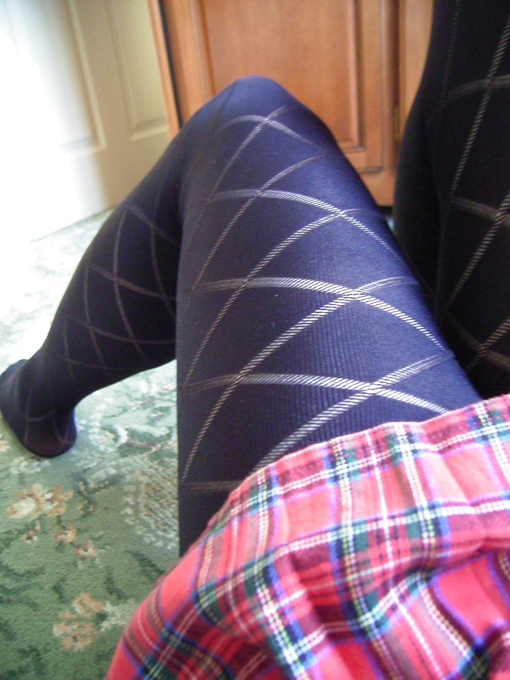 10P Sexy tights, nylon pantyhose and short skirt