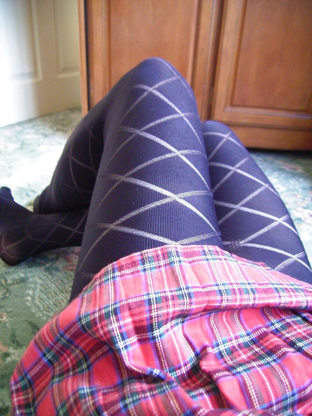 10P Sexy tights, nylon pantyhose and short skirt