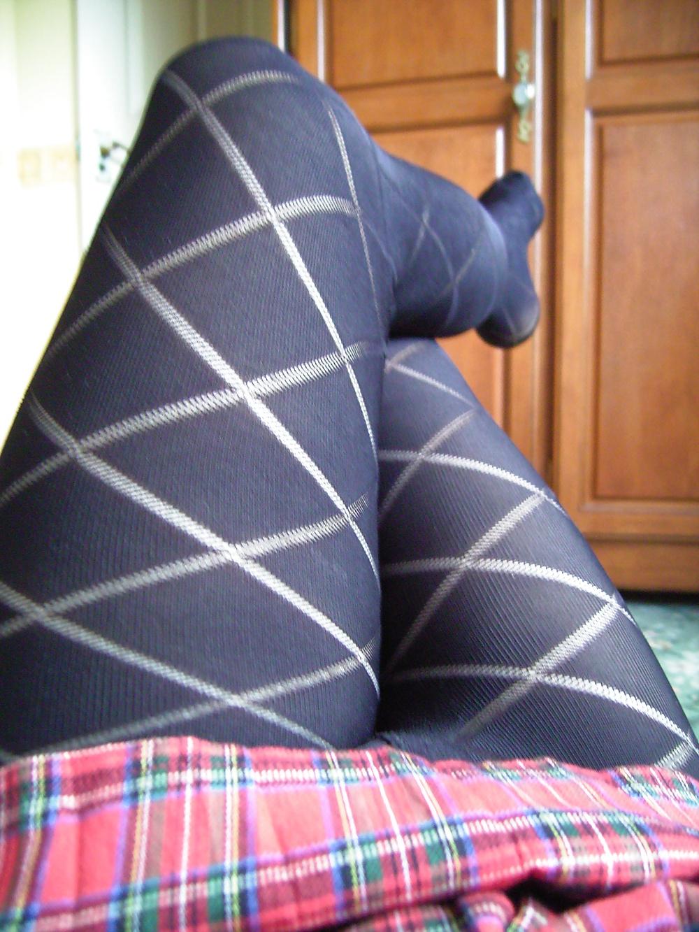 10P Sexy tights, nylon pantyhose and short skirt