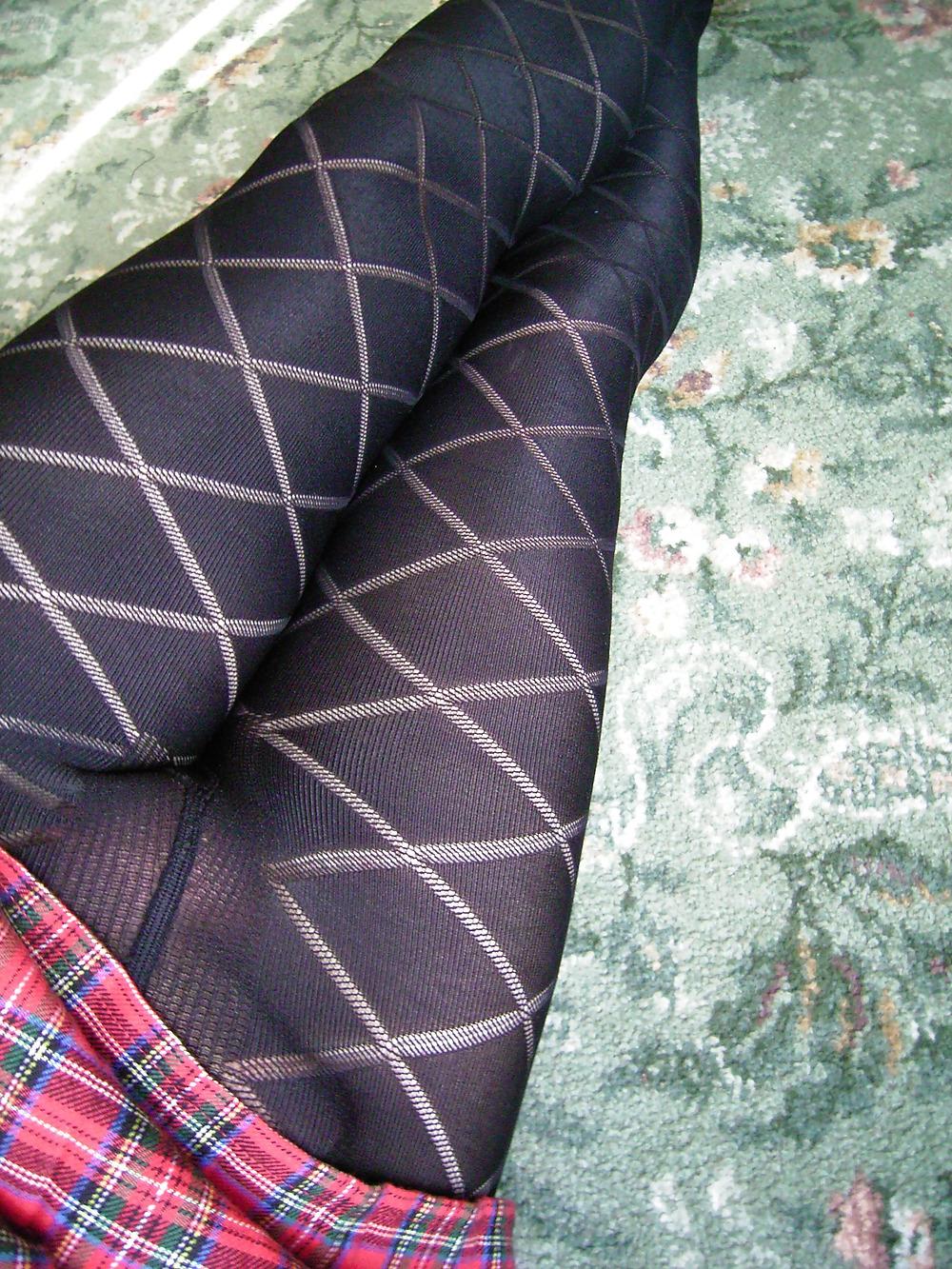 10P Sexy tights, nylon pantyhose and short skirt