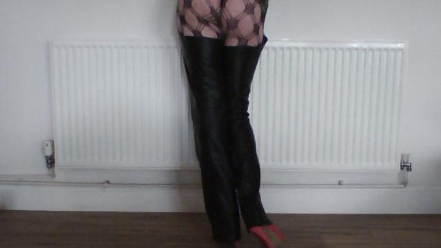 7P Leather chaps . my xtina aguilera look lol