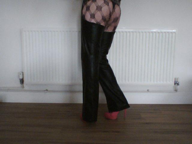 7P Leather chaps . my xtina aguilera look lol