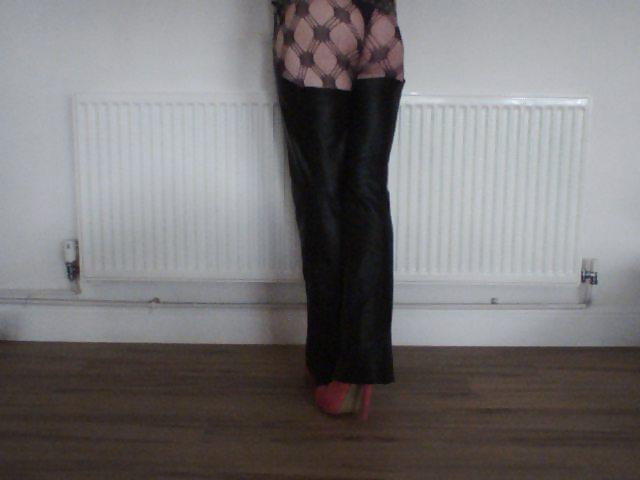 7P Leather chaps . my xtina aguilera look lol