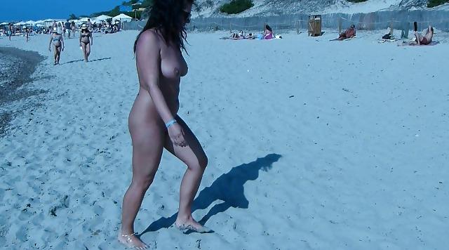 8P Me walking naked at nudist beach