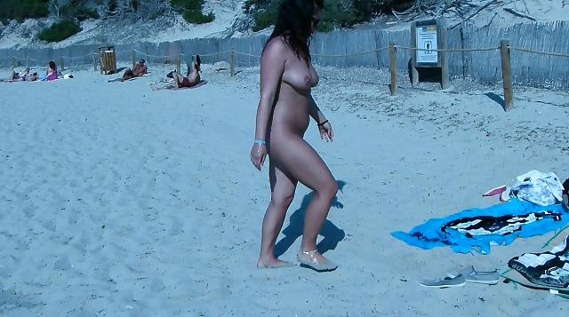 8P Me walking naked at nudist beach
