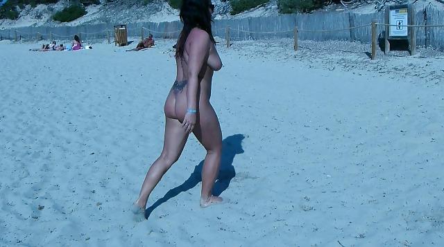 8P Me walking naked at nudist beach