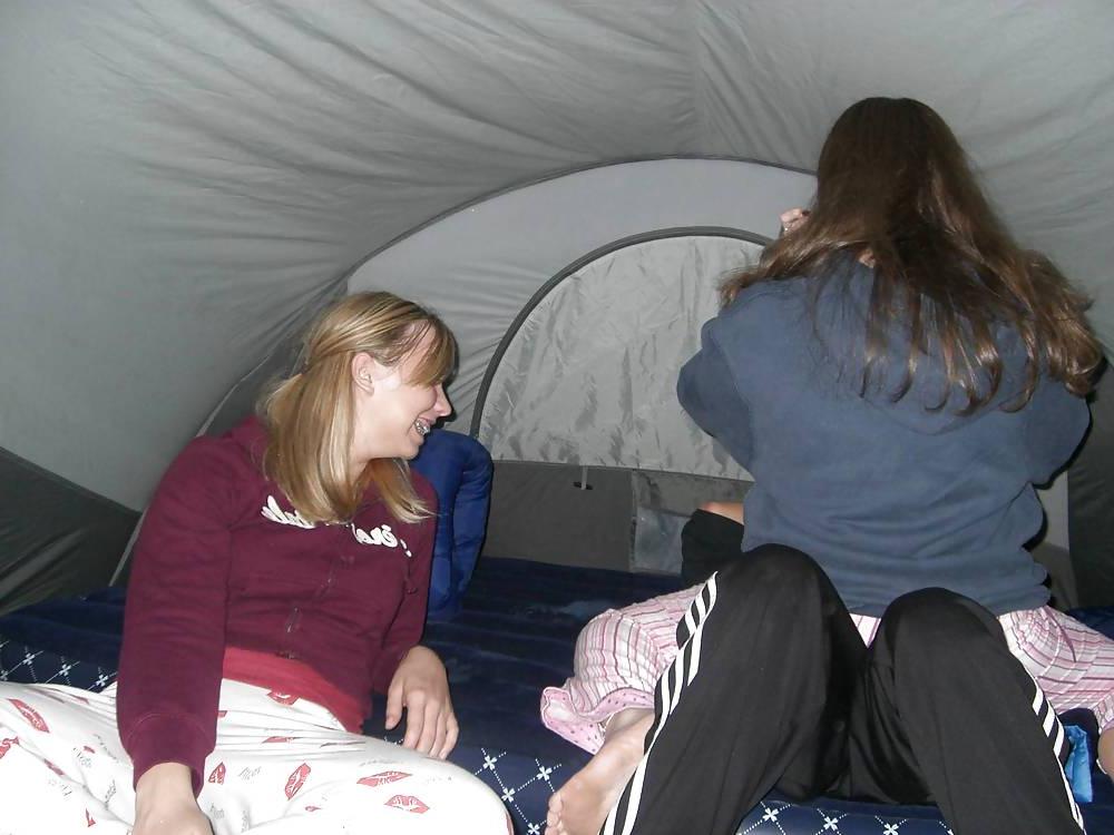 25P Teens having fun on holiday (campsite)