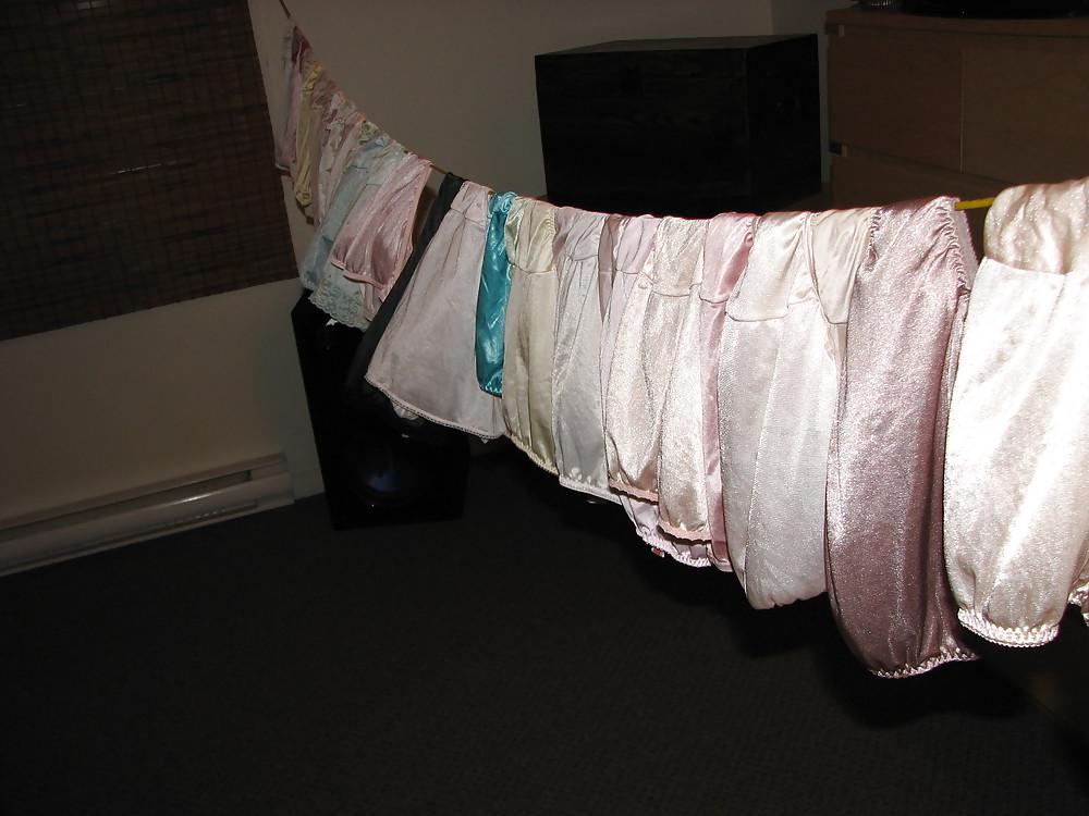 25P My Nylon Panty collection hagning to dry