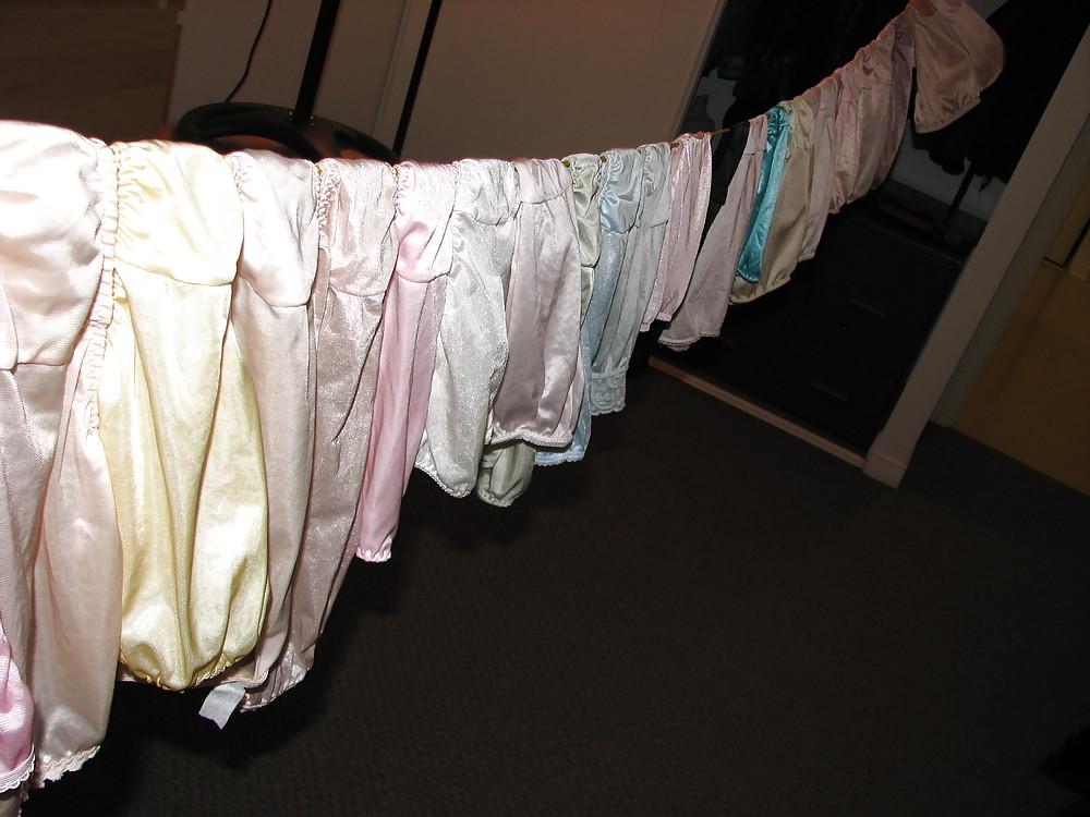 25P My Nylon Panty collection hagning to dry