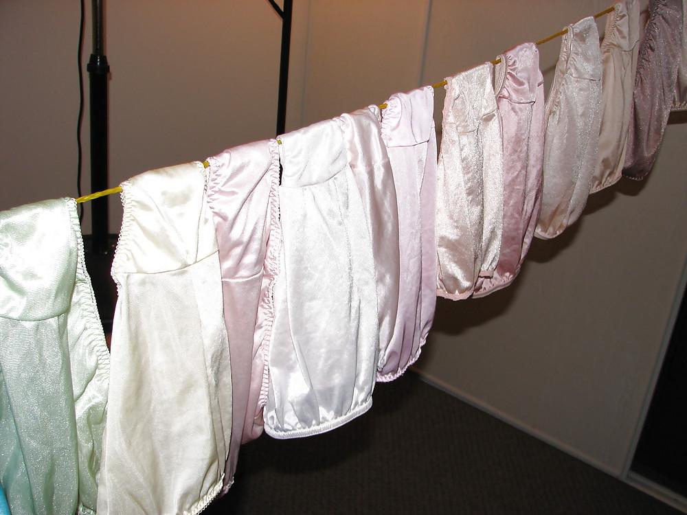 25P My Nylon Panty collection hagning to dry