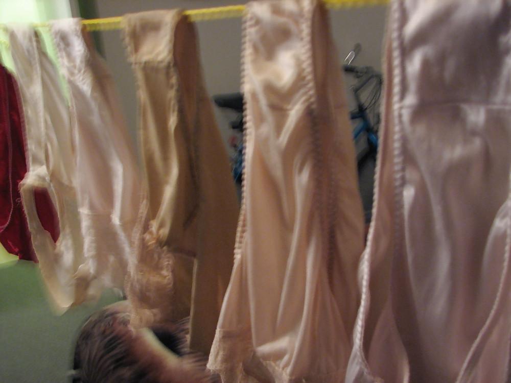 25P My Nylon Panty collection hagning to dry