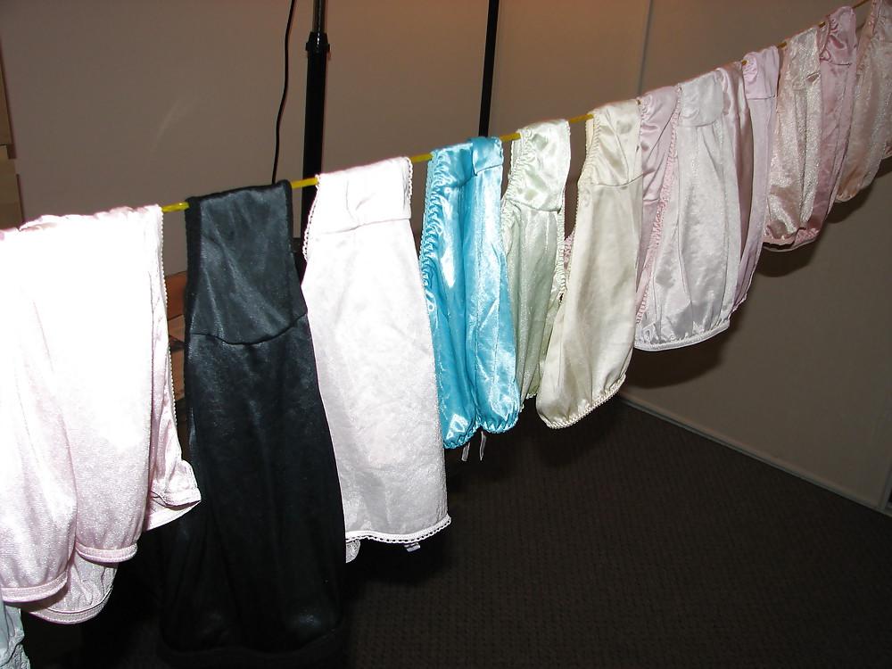 25P My Nylon Panty collection hagning to dry