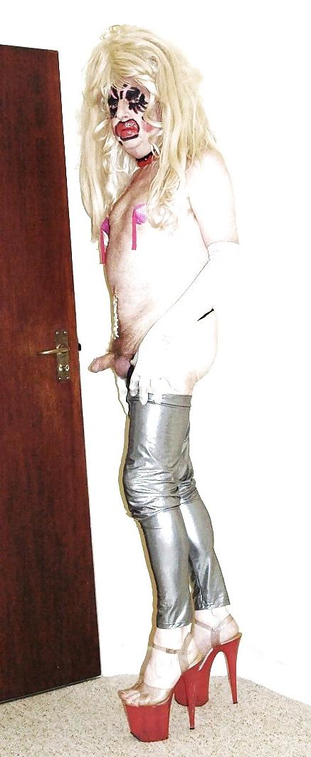 10P Blonde in silver pants