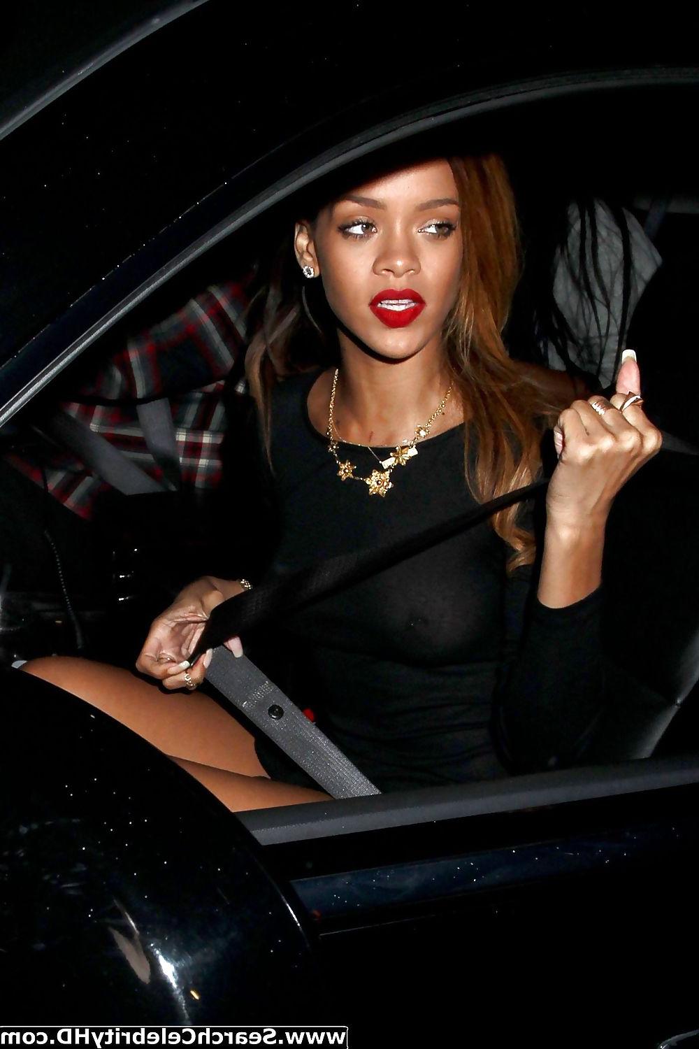 23P Rihanna - See-Through Braless Candids in Hollywood