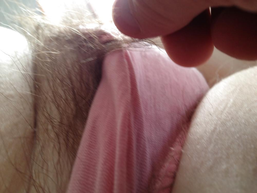 19P Her big titts, nipples & hairy pussy.