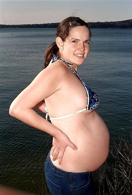 9P Hairy pregnant wife at the beach - jack off to her