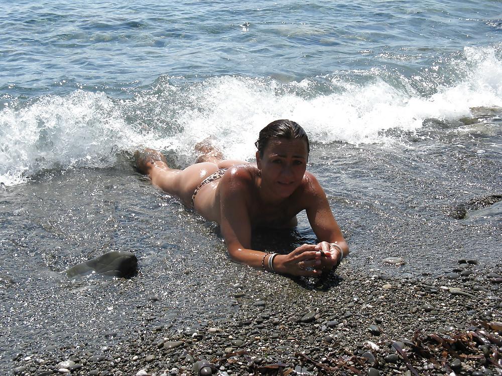 8P Wife at the beach.