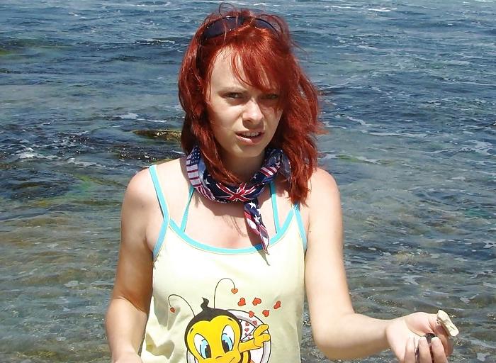 25P RedHead Girl on the Beach