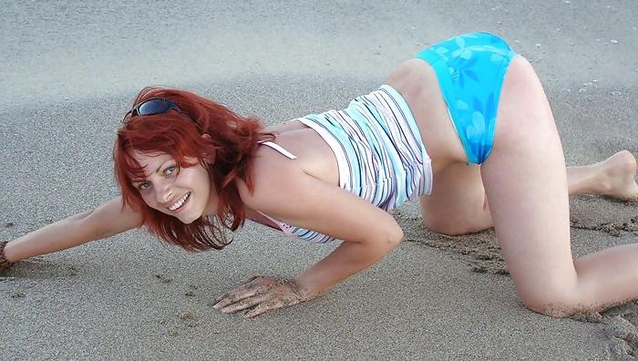 25P RedHead Girl on the Beach