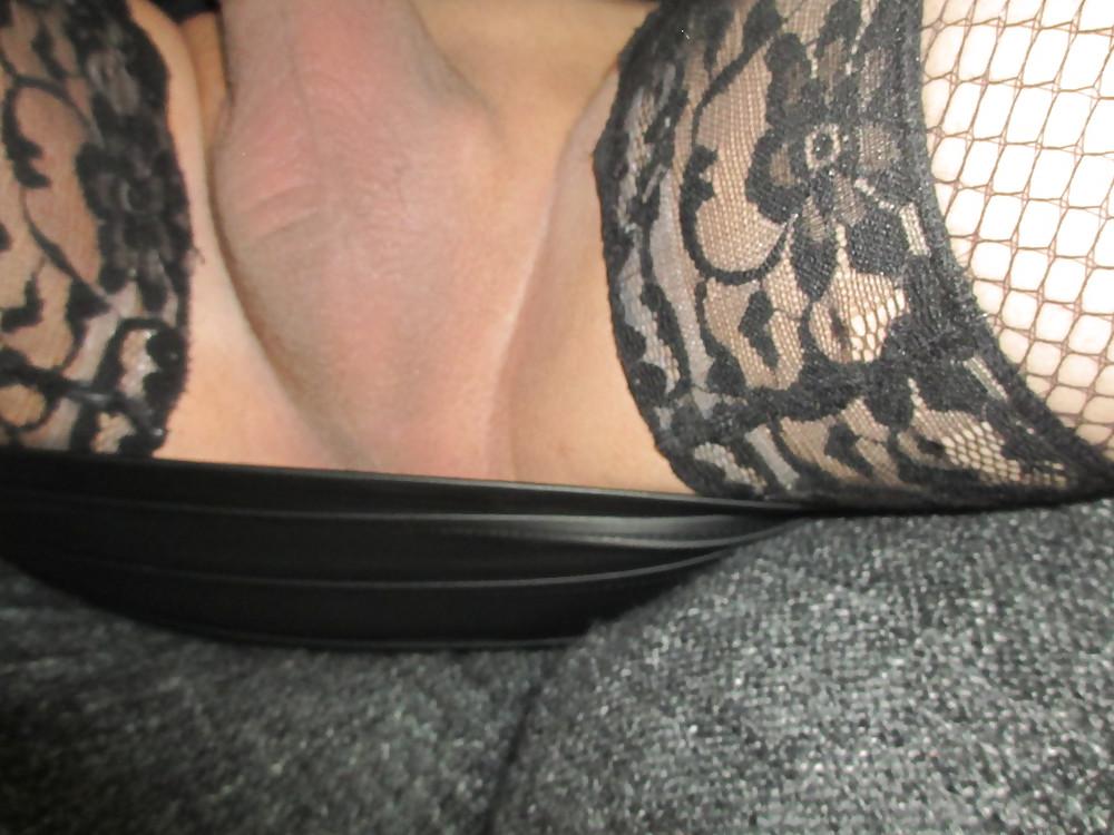 14P More Stockings, Leather skirt, High Heels, and cocks