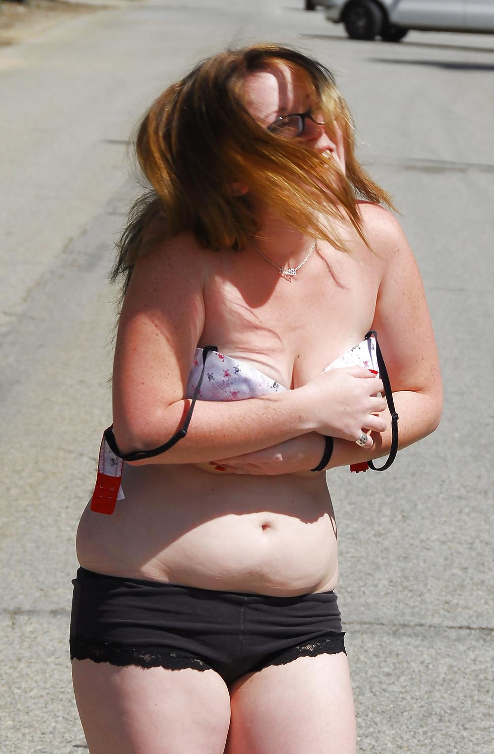 12P CANDID voyeur teen upskirt panties flashing public tits