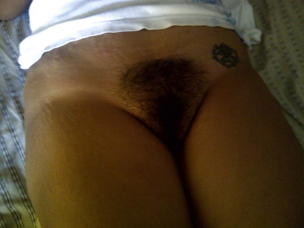 25P Hairy mile shows nice bush in and out of panties. Comment !!