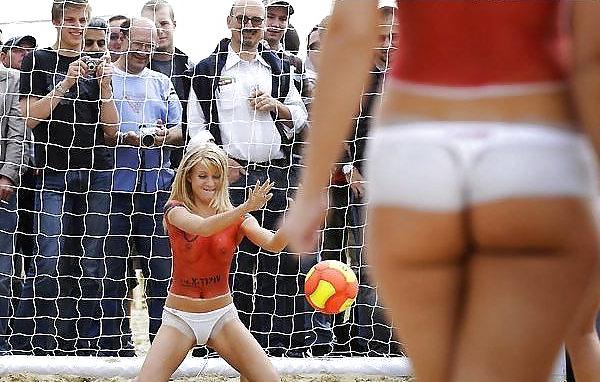 19P babes play beach soccer