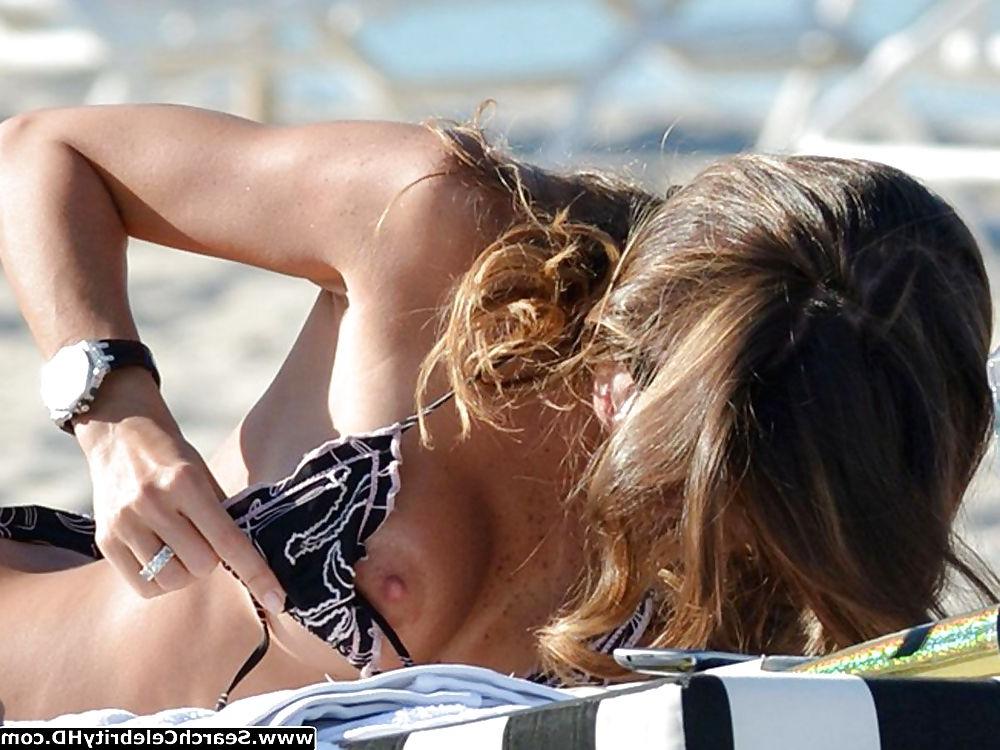25P Claudia Galanti Topless Bikini Candids On Beach