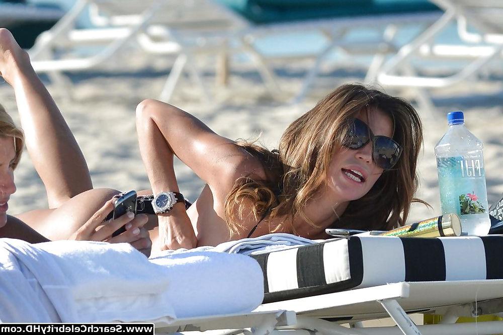 25P Claudia Galanti Topless Bikini Candids On Beach