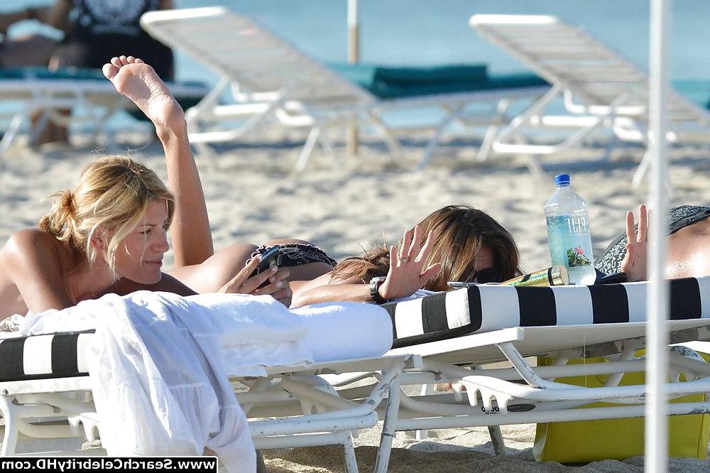 25P Claudia Galanti Topless Bikini Candids On Beach