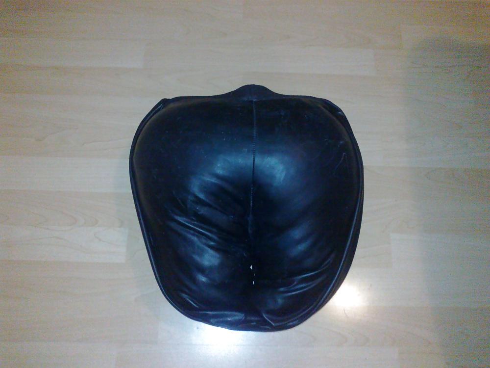 20P Sister's black leather ass fucking