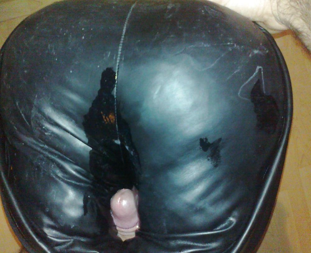 20P Sister's black leather ass fucking