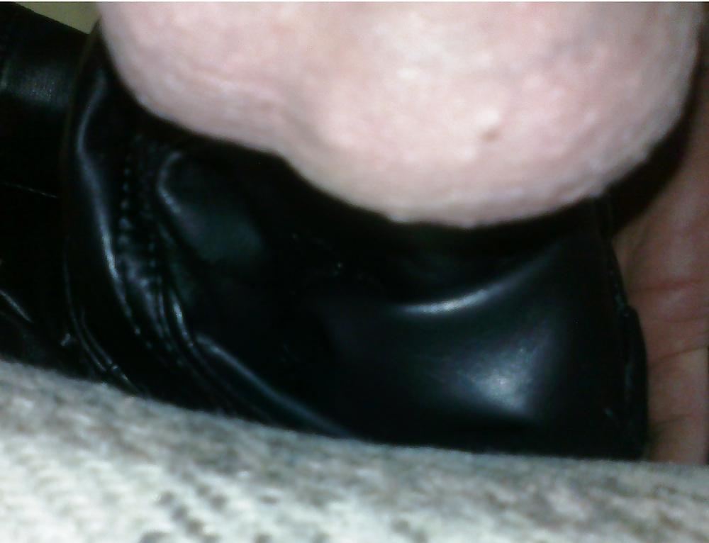 18P Cum with my sister's leather jacket