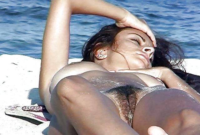 25P Hairy Babes Caught on Beach 2 by Voyeur TROC