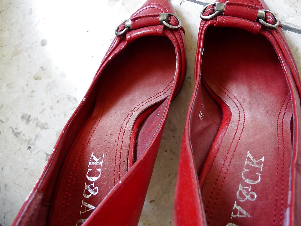 6P Neighbours red leather heels shoes