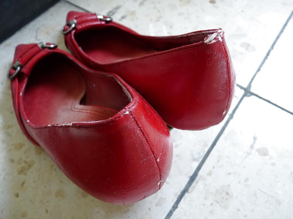 6P Neighbours red leather heels shoes